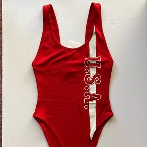 Divided H&M red bodysuit size XS